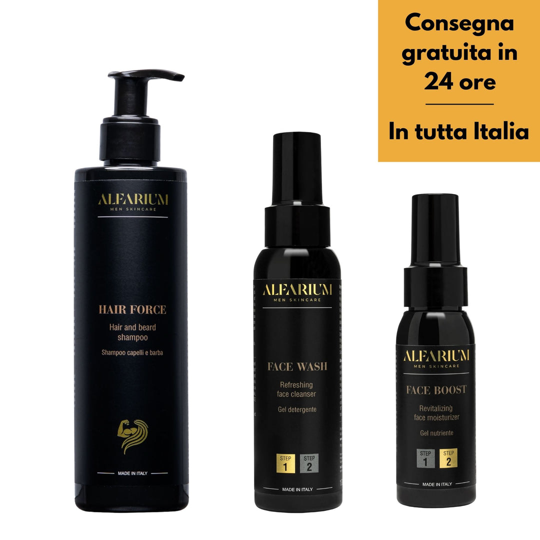 Routine viso e capelli uomo – Set Skincare® + Hair Force®
