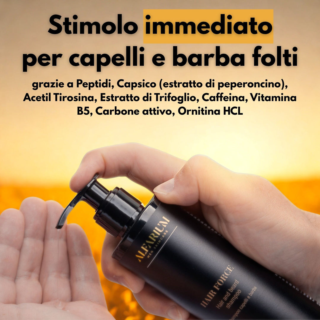 Routine capelli e barba uomo – Hair Force® + Face Elixir®