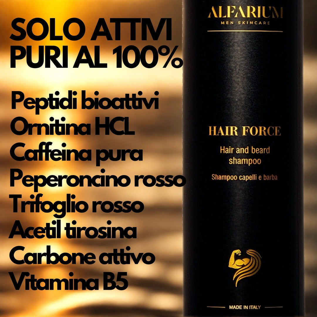 Shampoo anticaduta uomo capelli e barba – Hair Force® Alfarium®