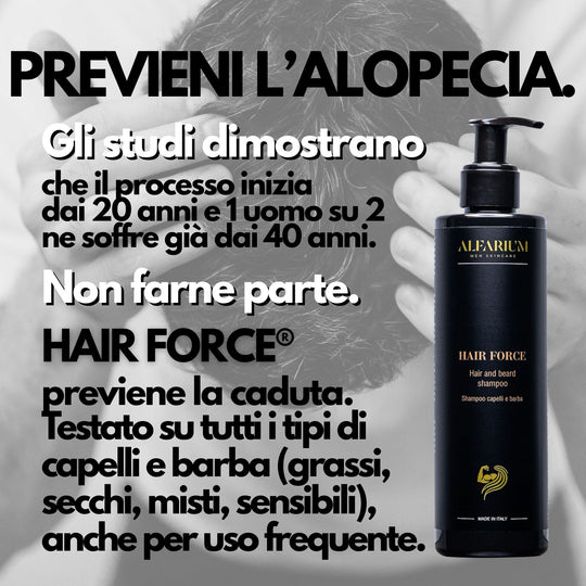Shampoo anticaduta uomo capelli e barba – Hair Force® Alfarium®